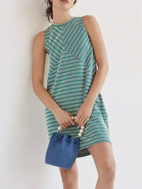 Anthropologie Dresses & Skirts - Maeve By Anthropologie Green Geometric Shift Dress Medium